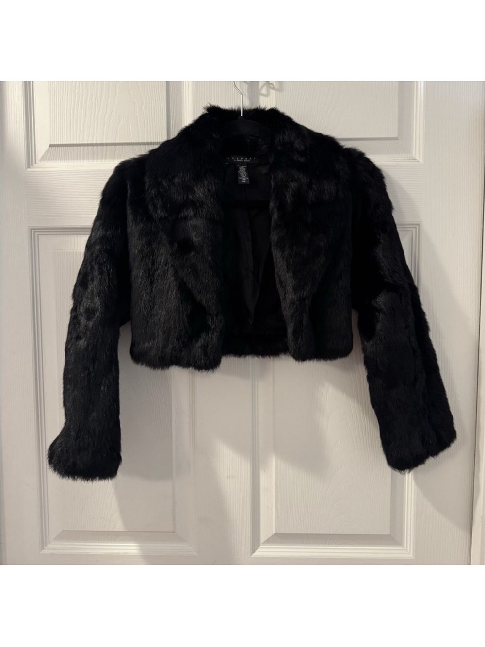 Laundry By Shelli Segal Black Cropped Fur Jacket